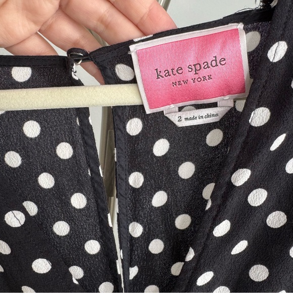 Kate Spade Black and White Polka Dots Jumpsuit Size 2 - Picture 8 of 10